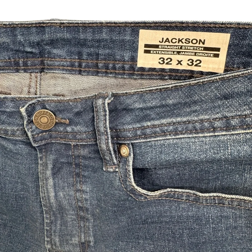 Buffalo David‎ Bitton Jackson Jeans Men 32x32 Blue Straight Stretch 35x32 Actual